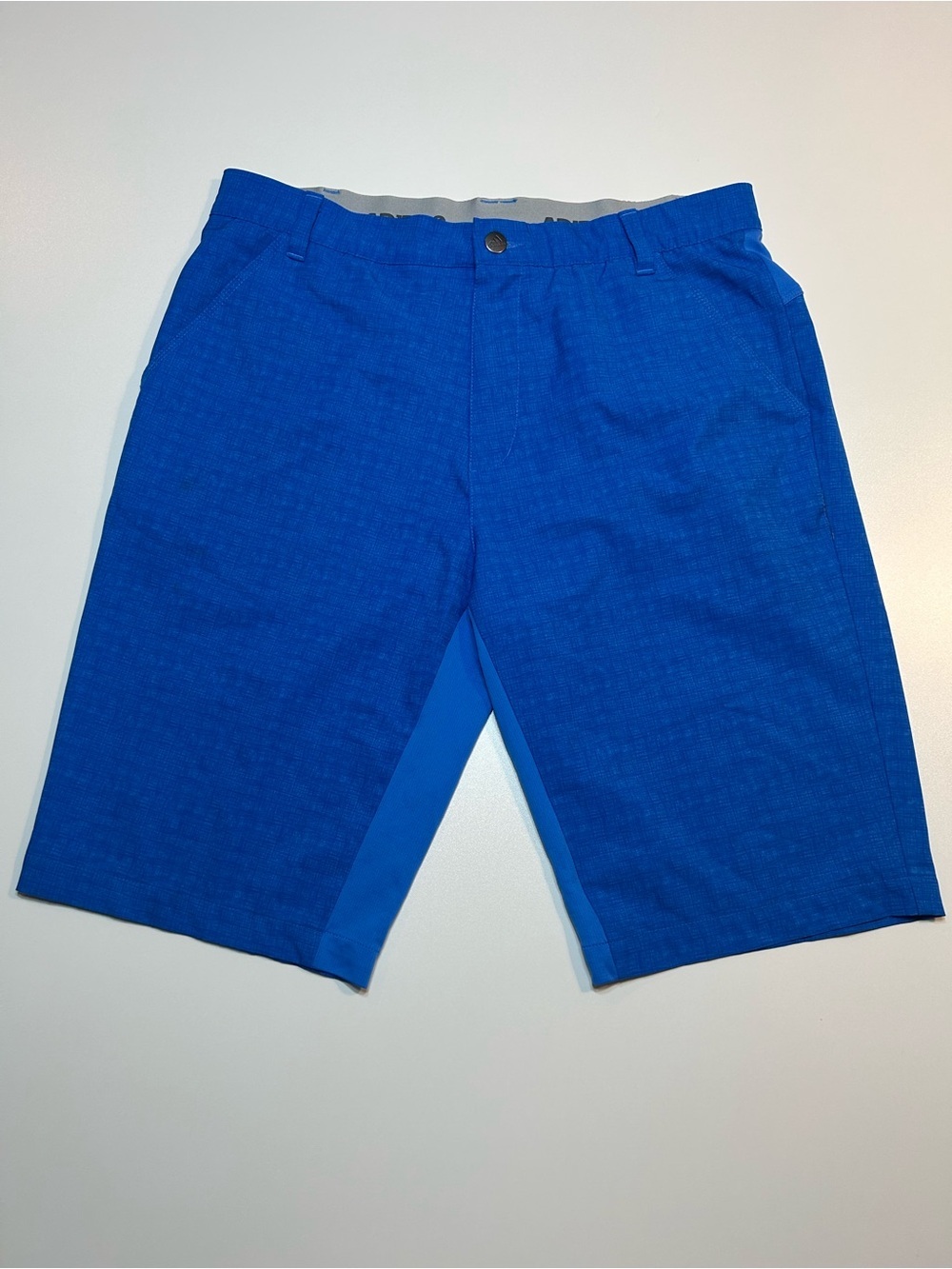 Adidas Ultimate365 Climacool Golf Shorts Blue Textured Crosshatch Mens